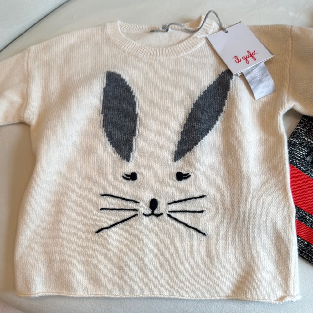 Il Gufo Cream Bunny Sweater